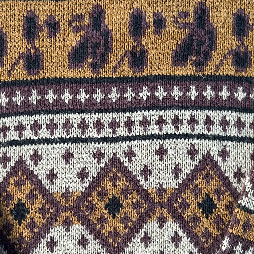 Vintage Grandpa Sweater Eclectic Grandpa Dad 90s Preppy Southwestern Aztec - Picture 4 of 10